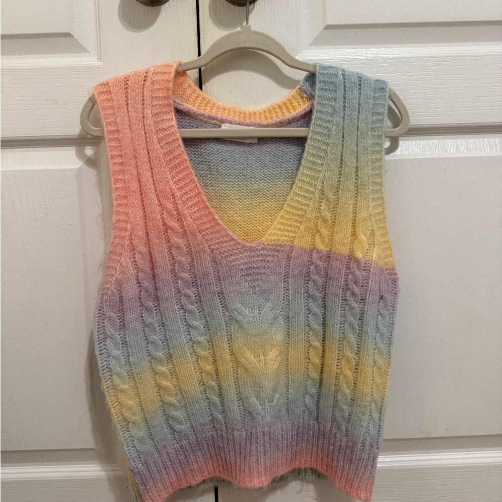 Luca + Grae rainbow knit vest
